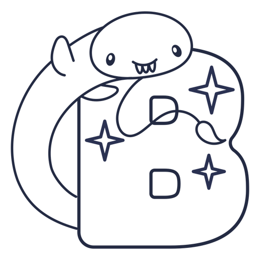 The letter b with stars on it PNG Design
