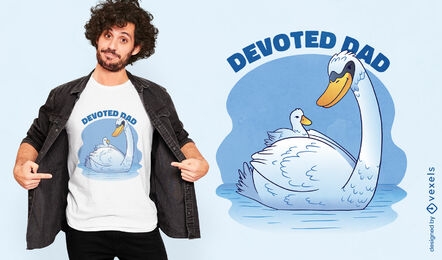 Design de camiseta pai cisne dedicado