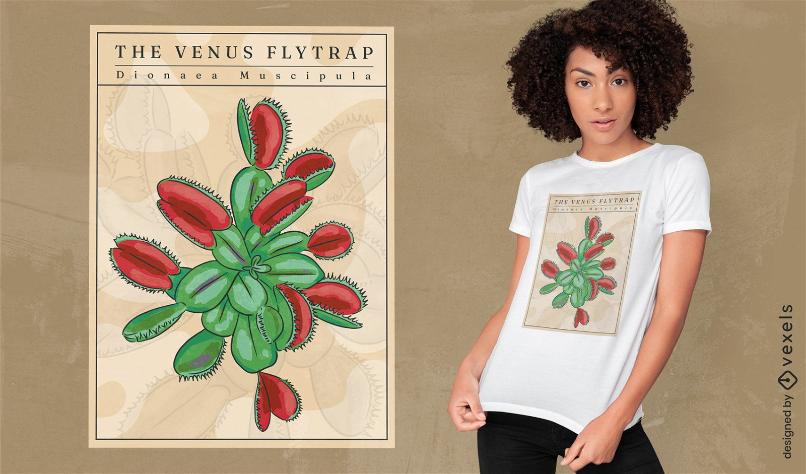 Carnivorous plant flytrap t-shirt design