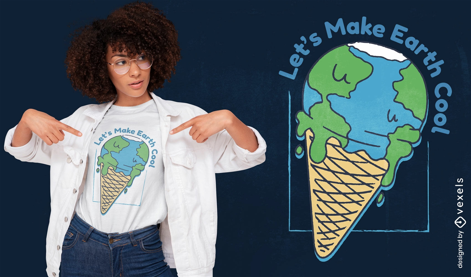 Ecology let's make the Earth cool quote t-shirt design