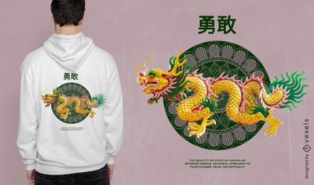 Diseño de camiseta asiática dragón chino