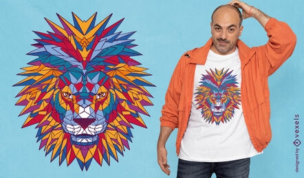 Geometric lion t-shirt design
