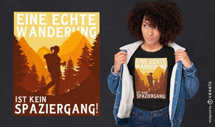 Hiking woman t-shirt design