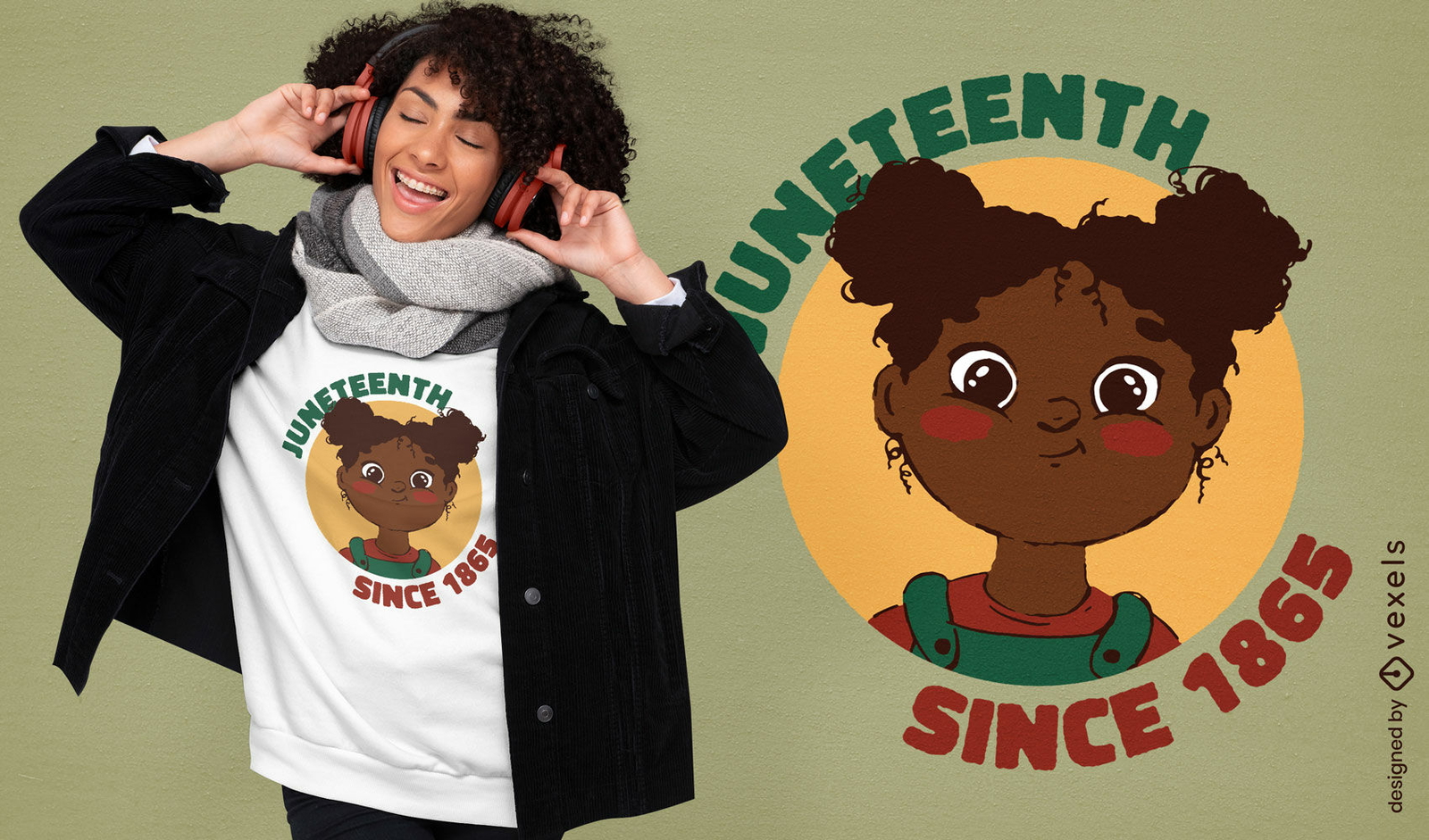 Diseño de camiseta de niña Juneteenth