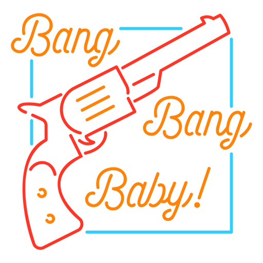 Bang bang bebé letrero de neón Diseño PNG