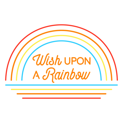 Wish upon a rainbow neon sign PNG Design