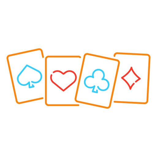Neon playing cards PNG Design