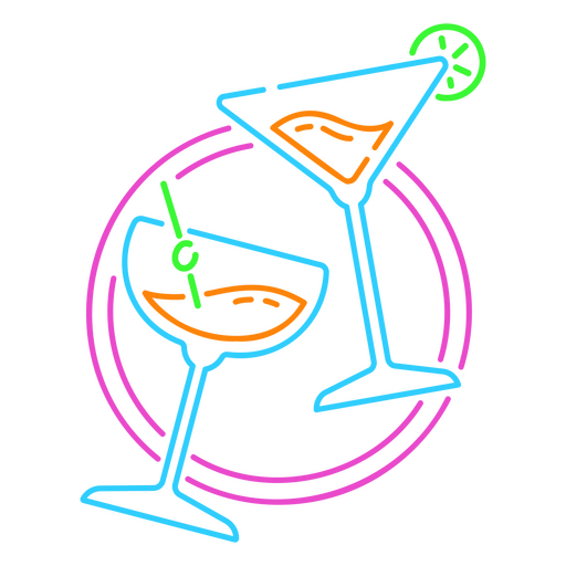 Two glasses of martini PNG Design