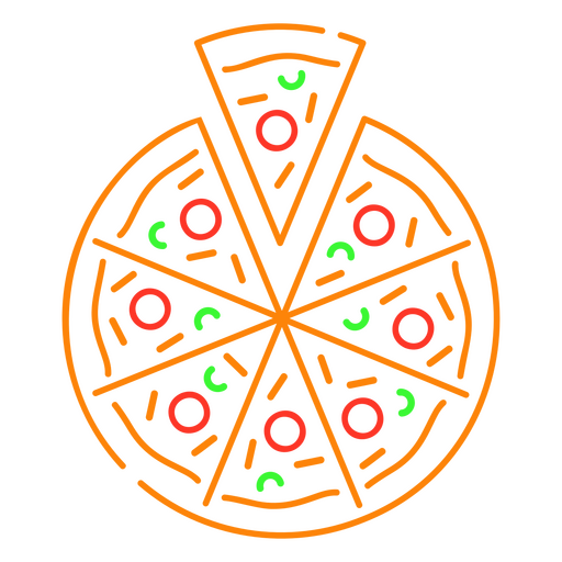 ?cone de pizza neon Desenho PNG