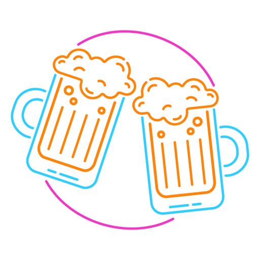 Duas canecas de cerveja Desenho PNG