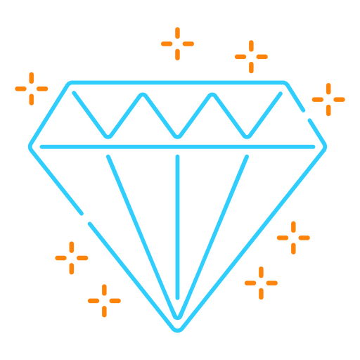 Ícone de diamante com brilhos Desenho PNG