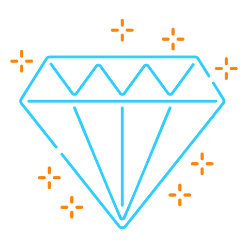 ?cone de diamante com brilhos Desenho PNG