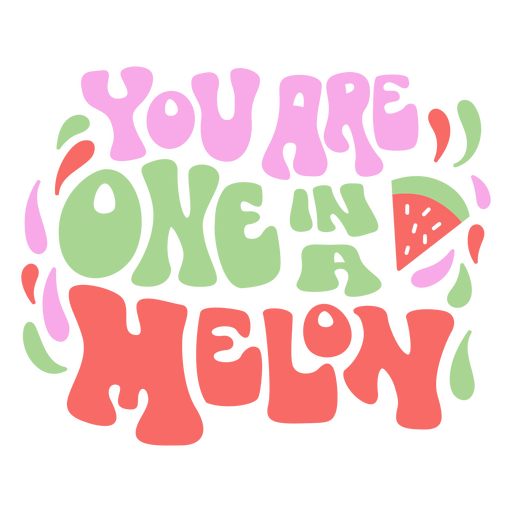 Back to school one in a melon lettering PNG Design