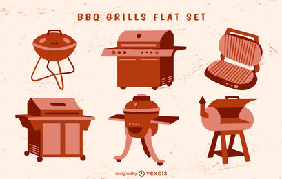 Juego de parrillas para barbacoa para cocinar.