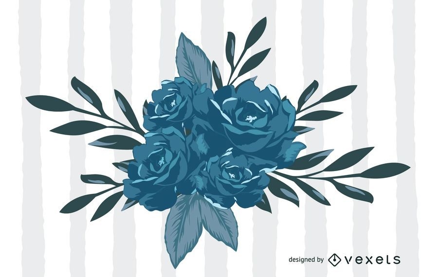 Blue Flowers Vector - Vector Download