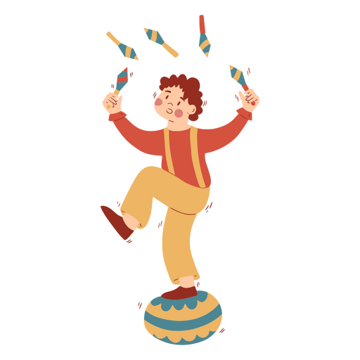 Junge jongliert mit einem Ball PNG-Design