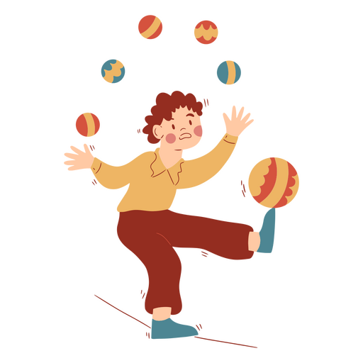 Junge jongliert mit Bällen PNG-Design