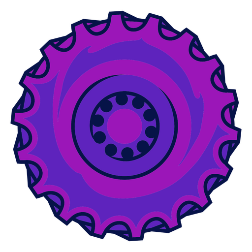 Purple sprocket wheel PNG Design