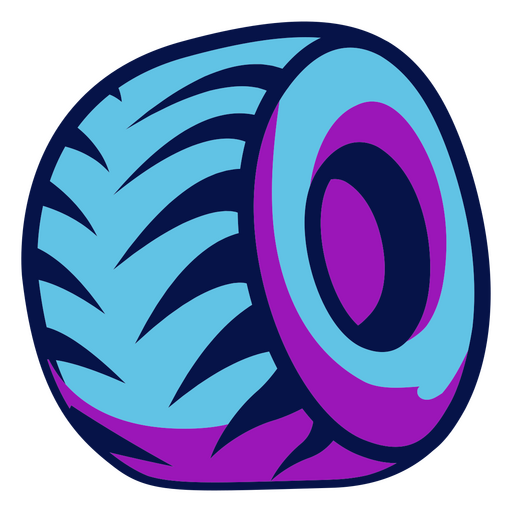 Icono de neumático azul y morado Diseño PNG