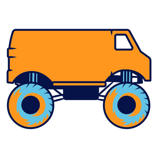 Desenho simples de monster truck laranja Desenho PNG