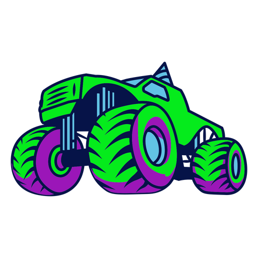 Grüner und lila Monstertruck PNG-Design