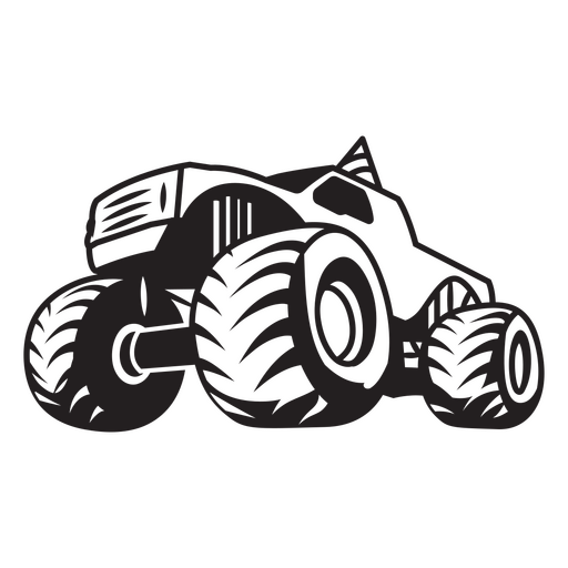Monster truck contrast silhouette PNG Design