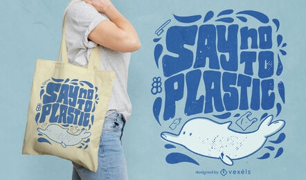 Say no to plastic tote bag design