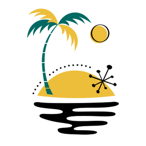 Palm tree and a moon PNG Design