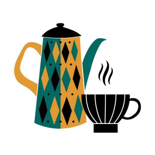 Teapot with a geometric pattern on it PNG Design