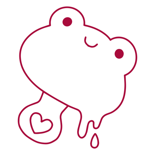 Ice pop frog with a heart on it PNG Design