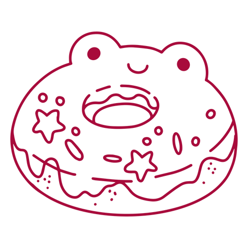 Cartoon donut with stars on it PNG Design