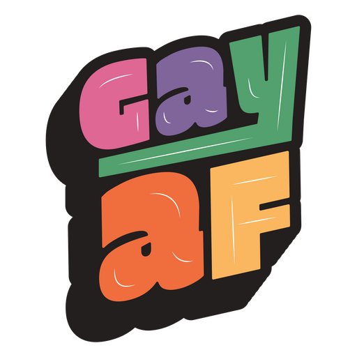 Etiqueta engomada del logotipo gay af Diseño PNG