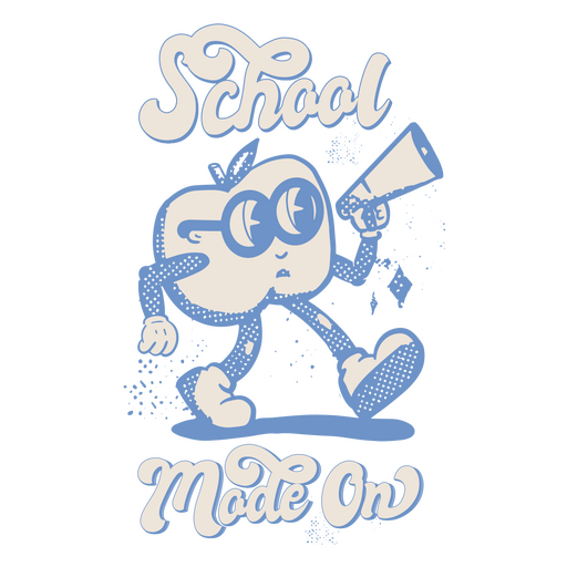 School mode on apple character PNG Design