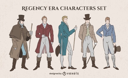 Regency era men's fashion character set