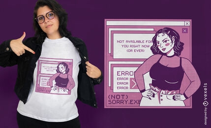 Sassy 2000er nicht verfügbares Mädchen-T-Shirt-Design