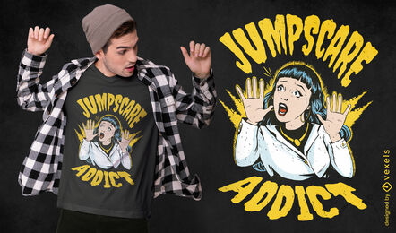 Comic horror addict woman t-shirt design