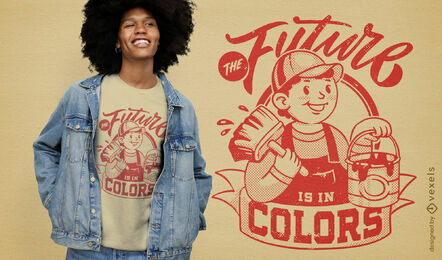 Motivierendes Zitat-T-Shirt Design der Retro- Karikatur des Malers