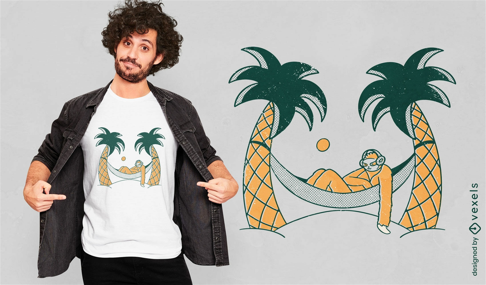 Perezoso escalofriante en diseño de camiseta de hamaca.