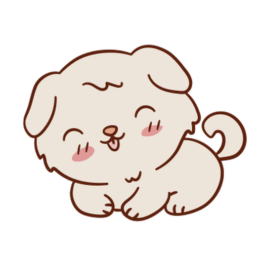 Kawaii cute puppy sticker PNG Design