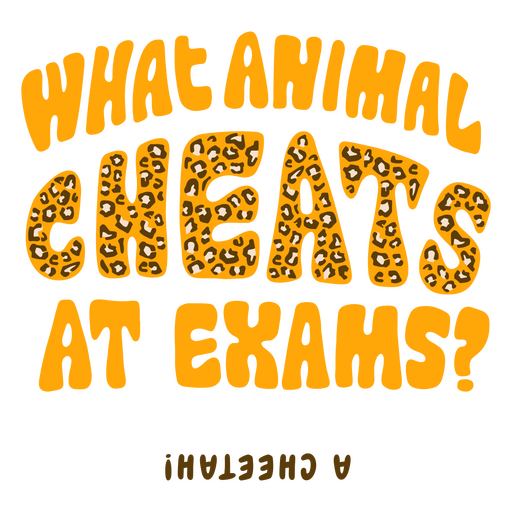 What animal cheats at exams? PNG Design