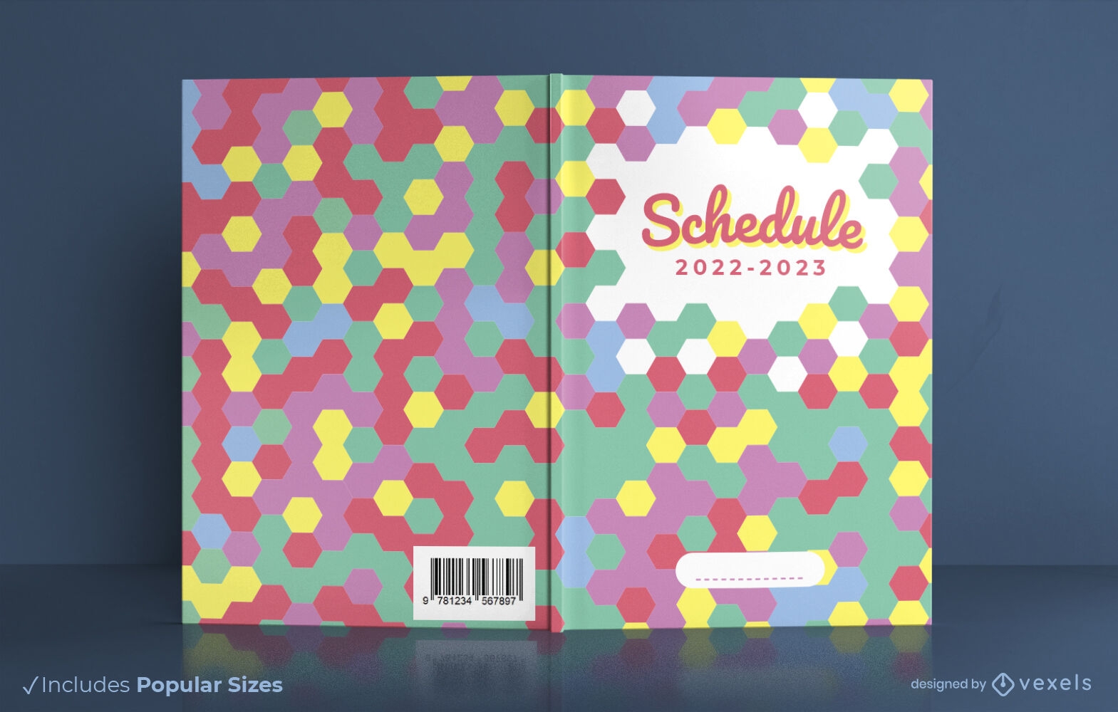 Design de capa de livro de agenda colorida