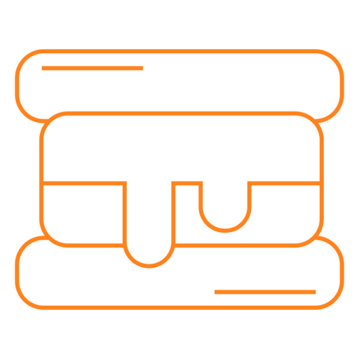 Icono de sándwich en naranja Diseño PNG