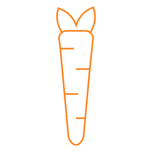 Carrot icon orange stroke PNG Design