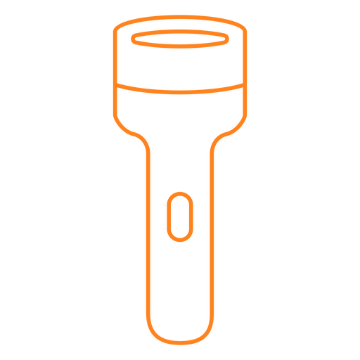 Icono de linterna trazo naranja Diseño PNG