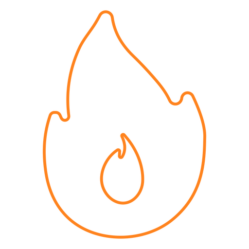 Flame icon orange stroke PNG Design