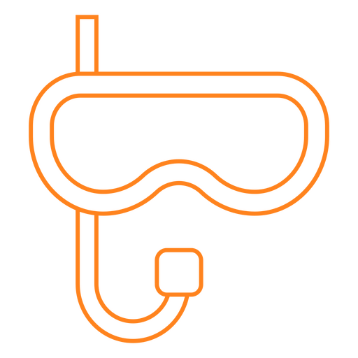 Scuba goggles icon orange PNG Design