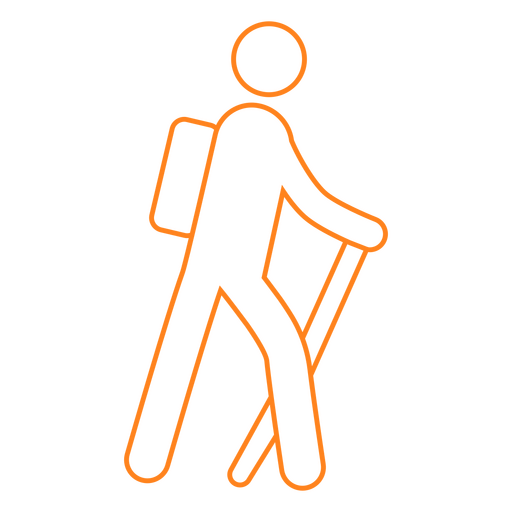 Mann geht mit einem Rucksack-Symbol PNG-Design