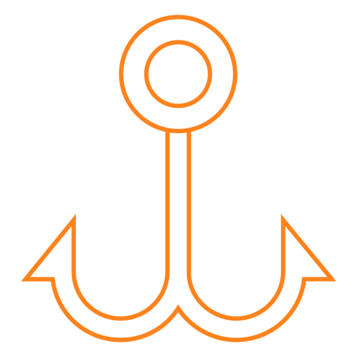 Icono de ancla naranja Diseño PNG