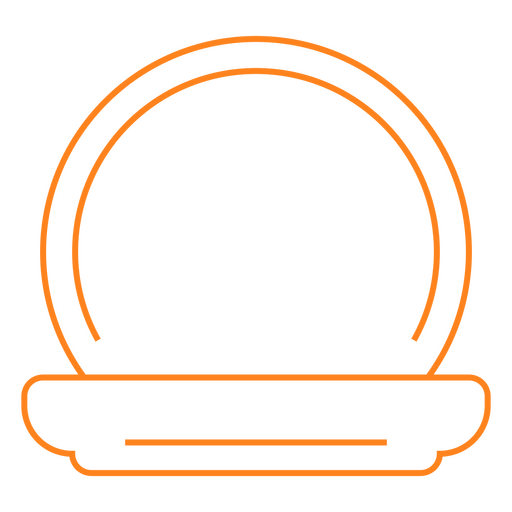 Orange icon of a bowl PNG Design