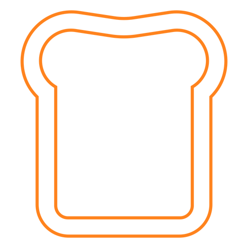 Ícone laranja de torrada de fatia de pão Desenho PNG